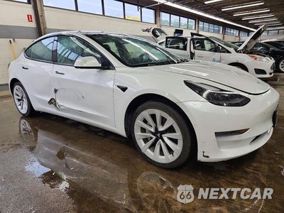 Czwarte zdjęcie samochodu z boku: 2022 TESLA MODEL 3 VIN:5YJ3E1EA4NF304799 - miniatura