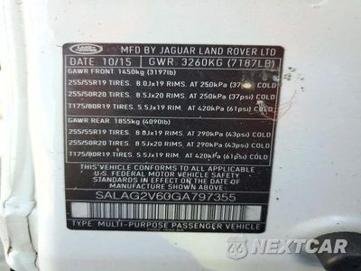 Zdjęcie 14 z 14 samochodu: 2016 LAND ROVER LR4 HSE VIN:SALAG2V60GA797355 - miniatura