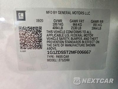 Zdjęcie 12 z 12 samochodu: 2021 CHEVROLET MALIBU LT VIN:1G1ZD5ST2MF006667 - miniatura