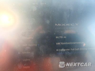 Zdjęcie 9 z 12 samochodu: 2022 TESLA MODEL Y VIN:7SAYGAEEXNF514538 - miniatura