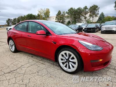 Czwarte zdjęcie samochodu z boku: 2022 TESLA MODEL 3 VIN:5YJ3E1EA2NF286089 - miniatura