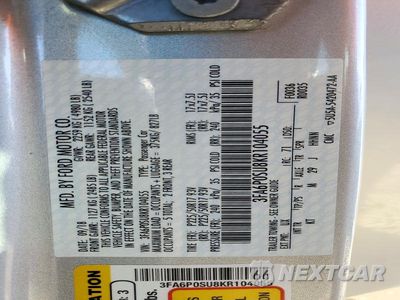 Zdjęcie 12 z 12 samochodu: 2019 FORD FUSION TITANIUM VIN:3FA6P0SU8KR104055 - miniatura