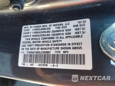Zdjęcie 13 z 13 samochodu: 2020 HONDA CR-V EX VIN:7FARW1H5XLE029687 - miniatura