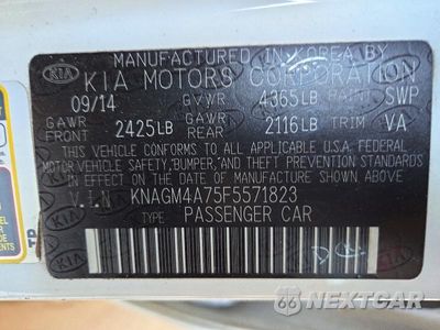 Zdjęcie 12 z 12 samochodu: 2015 KIA OPTIMA LX VIN:KNAGM4A75F5571823 - miniatura