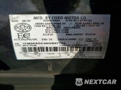 Zdjęcie 13 z 13 samochodu: 2022 FORD EXPLORER ST VIN:1FM5K8GC4NGB97764 - miniatura