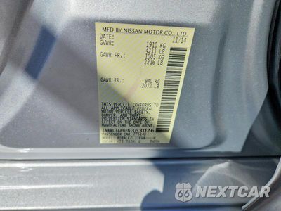 Zdjęcie 12 z 12 samochodu: 2015 NISSAN ALTIMA 2.5 S VIN:1N4AL3AP8FN363026 - miniatura