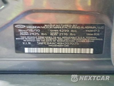 Zdjęcie 12 z 12 samochodu: 2011 HYUNDAI SONATA GLS VIN:5NPEB4AC4BH207075 - miniatura