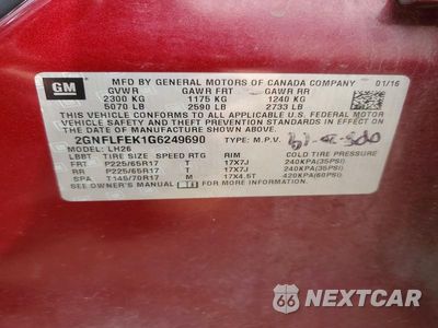 Zdjęcie 13 z 13 samochodu: 2016 CHEVROLET EQUINOX LT VIN:2GNFLFEK1G6249690 - miniatura