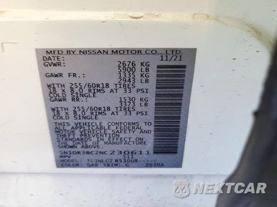 Zdjęcie 13 z 13 samochodu: 2022 NISSAN PATHFINDER SV VIN:5N1DR3BC2NC230611 - miniatura