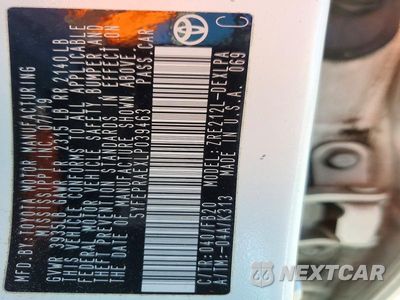 Zdjęcie 12 z 12 samochodu: 2020 TOYOTA COROLLA LE VIN:5YFEPRAEXLP039463 - miniatura