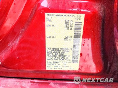 Zdjęcie 12 z 12 samochodu: 2014 NISSAN ALTIMA 2.5 VIN:1N4AL3AP6EC116789 - miniatura