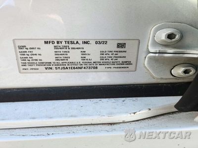 Zdjęcie 12 z 12 samochodu: 2022 TESLA MODEL S VIN:5YJSA1E64NF473708 - miniatura