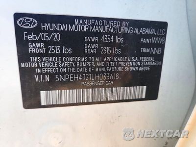 Zdjęcie 12 z 12 samochodu: 2020 HYUNDAI SONATA LIMITED VIN:5NPEH4J21LH033618 - miniatura