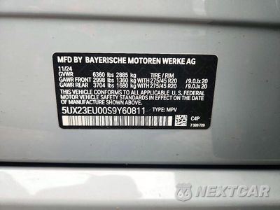 Zdjęcie 12 z 12 samochodu: 2025 BMW X5 XDRIVE40I VIN:5UX23EU00S9Y60811 - miniatura