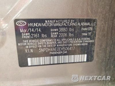 Zdjęcie 12 z 12 samochodu: 2014 HYUNDAI ELANTRA SE VIN:5NPDH4AE0EH506417 - miniatura