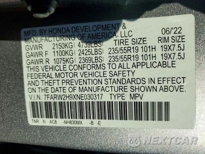 Zdjęcie 13 z 13 samochodu: 2022 HONDA CR-V TOURING VIN:7FARW2H9XNE030317 - miniatura