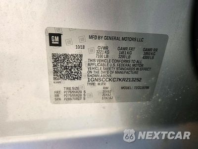 Zdjęcie 13 z 13 samochodu: 2019 CHEVROLET TAHOE C1500 PREMIER VIN:1GNSCCKC7KR213252 - miniatura