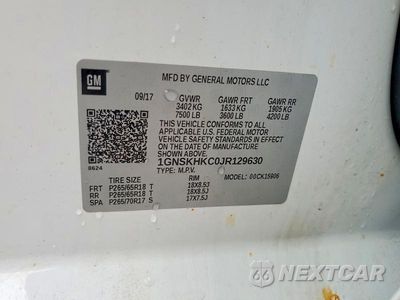 Zdjęcie 13 z 13 samochodu: 2018 CHEVROLET SUBURBAN K1500 LT VIN:1GNSKHKC0JR129630 - miniatura