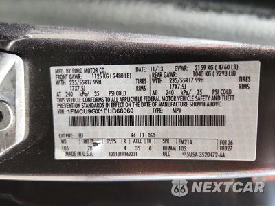 Zdjęcie 13 z 13 samochodu: 2014 FORD ESCAPE SE VIN:1FMCU9GX1EUB68069 - miniatura