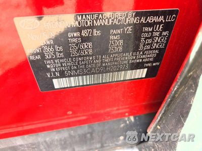 Zdjęcie 13 z 13 samochodu: 2020 HYUNDAI SANTA FE SEL VIN:5NMS3CAD9LH202973 - miniatura