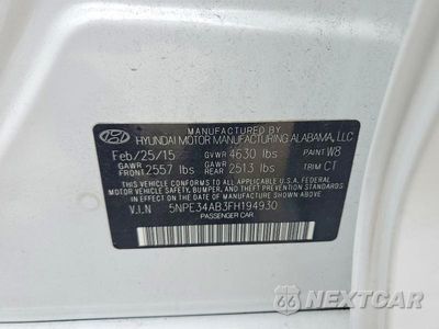 Zdjęcie 12 z 12 samochodu: 2015 HYUNDAI SONATA LIMITED 2.0T VIN:5NPE34AB3FH194930 - miniatura