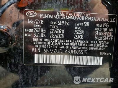 Zdjęcie 14 z 14 samochodu: 2018 HYUNDAI SANTA FE SPORT 2.0T VIN:5NMZUDLA3JH105513 - miniatura