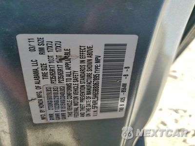 Zdjęcie 13 z 13 samochodu: 2011 HONDA ODYSSEY EXL VIN:5FNRL5H65BB067895 - miniatura