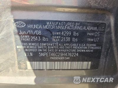 Zdjęcie 12 z 12 samochodu: 2009 HYUNDAI SONATA GLS VIN:5NPET46C29H476224 - miniatura
