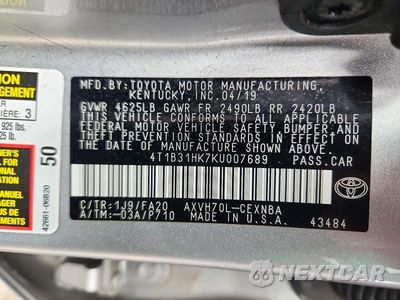 Zdjęcie 13 z 13 samochodu: 2019 TOYOTA CAMRY LE VIN:4T1B31HK7KU007689 - miniatura