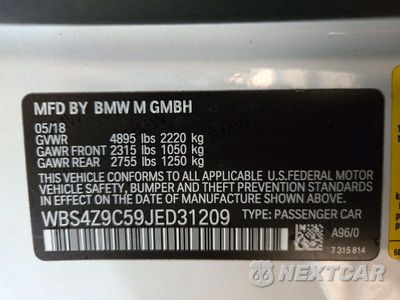 Zdjęcie 12 z 12 samochodu: 2018 BMW M4 VIN:WBS4Z9C59JED31209 - miniatura