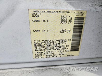 Zdjęcie 12 z 12 samochodu: 2016 NISSAN ALTIMA 2.5 SL VIN:1N4AL3AP5GC152458 - miniatura