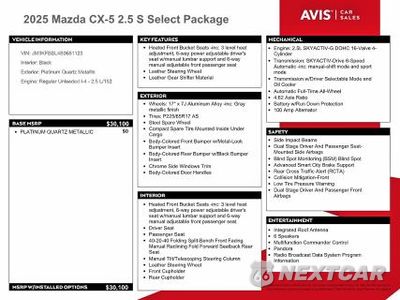 Zdjęcie 13 z 14 samochodu: 2025 MAZDA CX-5 SELECT VIN:JM3KFBBL4S0681123 - miniatura