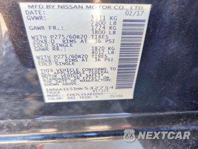 Zdjęcie 12 z 12 samochodu: 2017 NISSAN TITAN PLATINUM RESERVE VIN:1N6AA1E53HN532754 - miniatura
