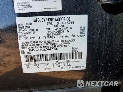 Zdjęcie 13 z 13 samochodu: 2020 FORD EXPLORER LIMITED VIN:1FMSK7FH3LGA47765 - miniatura
