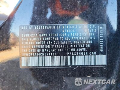 Zdjęcie 12 z 12 samochodu: 2012 VOLKSWAGEN JETTA SE VIN:3VWDP7AJ4CM374428 - miniatura