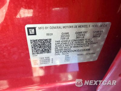 Zdjęcie 12 z 12 samochodu: 2019 GMC SIERRA K1500 SLT VIN:3GTU9DED2KG219308 - miniatura