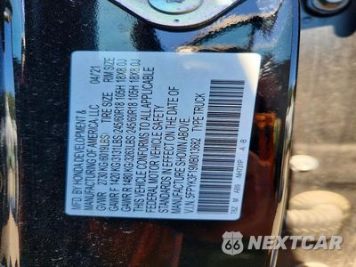 Zdjęcie 12 z 12 samochodu: 2021 HONDA RIDGELINE SPORT VIN:5FPYK3F19MB013682 - miniatura