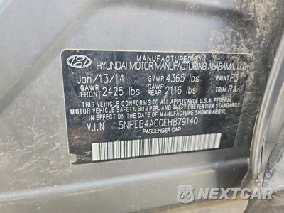 Zdjęcie 12 z 12 samochodu: 2014 HYUNDAI SONATA GLS VIN:5NPEB4AC0EH879140 - miniatura