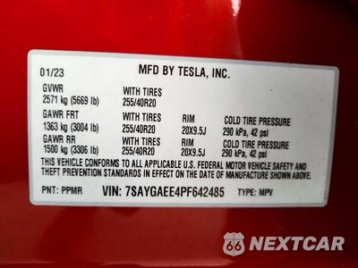 Zdjęcie 13 z 13 samochodu: 2023 TESLA MODEL Y VIN:7SAYGAEE4PF642485 - miniatura