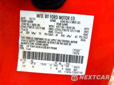 Zdjęcie 14 z 14 samochodu: 2016 FORD F350 SD VIN:1FTRF3D6XGEB17698 - miniatura