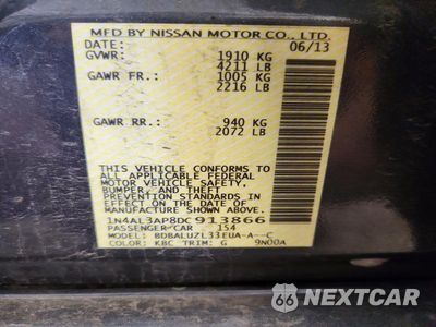 Zdjęcie 12 z 12 samochodu: 2013 NISSAN ALTIMA 2.5 VIN:1N4AL3AP8DC913866 - miniatura