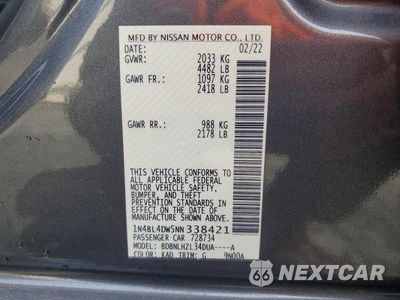 Zdjęcie 12 z 12 samochodu: 2022 NISSAN ALTIMA SV VIN:1N4BL4DW5NN338421 - miniatura