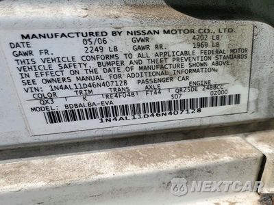 Zdjęcie 13 z 13 samochodu: 2006 NISSAN ALTIMA 2.5 VIN:1N4AL11D46N407128 - miniatura