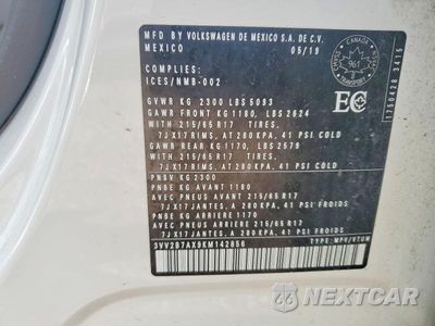 Zdjęcie 14 z 14 samochodu: 2019 VOLKSWAGEN TIGUAN SE VIN:3VV2B7AX9KM142856 - miniatura
