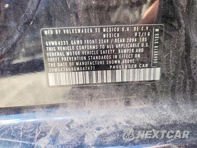 Zdjęcie 13 z 13 samochodu: 2016 VOLKSWAGEN GTI S/SE VIN:3VW547AU8GM047477 - miniatura