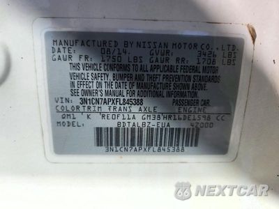 Zdjęcie 12 z 12 samochodu: 2015 NISSAN VERSA 1.6 SV VIN:3N1CN7APXFL845388 - miniatura