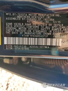 Zdjęcie 13 z 13 samochodu: 2016 TOYOTA CAMRY LE VIN:4T4BF1FKXGR543737 - miniatura