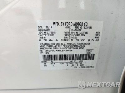Zdjęcie 13 z 13 samochodu: 2020 FORD EDGE TITANIUM VIN:2FMPK3K91LBA04496 - miniatura