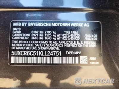 Zdjęcie 13 z 13 samochodu: 2019 BMW X5 XDRIVE40I VIN:5UXCR6C51KLL24751 - miniatura
