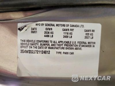 Zdjęcie 12 z 12 samochodu: 2002 BUICK CENTURY CUSTOM VIN:2G4WS52J721124812 - miniatura